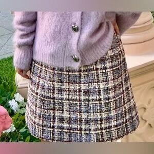 CROP BOUCLE TWEED SKIRT